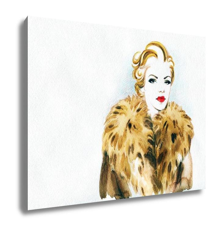 Gallery Wrapped Canvas, Abstract Watercolor Woman Portrait - ultrawallart.com