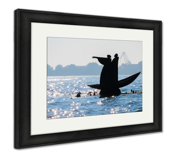 Framed Print, Monument To Dante And Virgil In The Venice Lagoon - ultrawallart.com