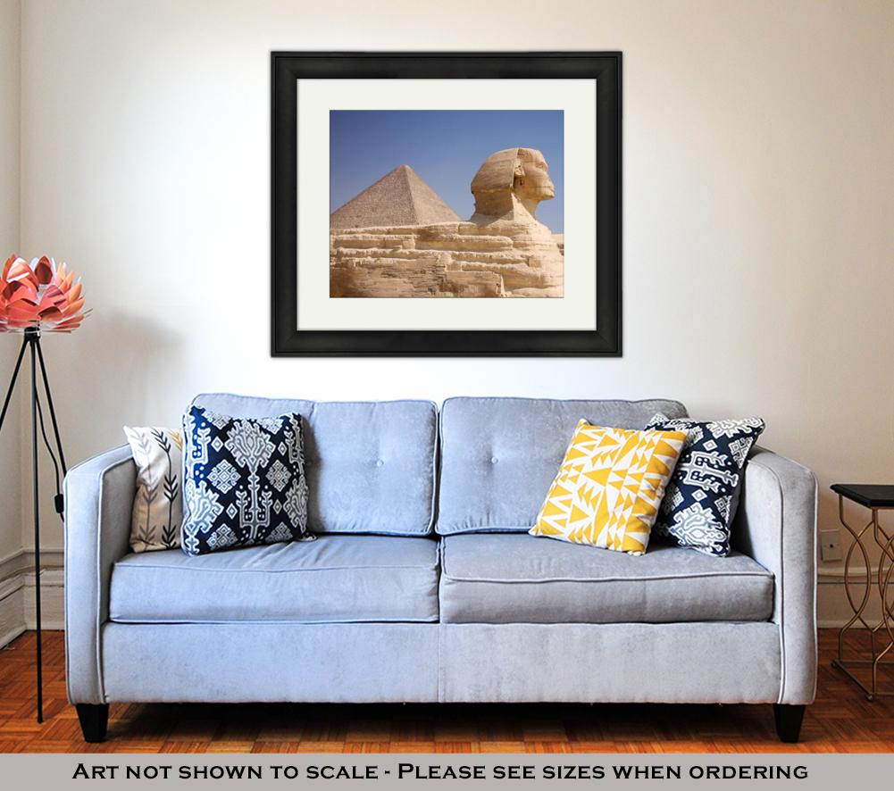 Framed Print, Great Pyramid And Sphinx Gizegypt - ultrawallart.com
