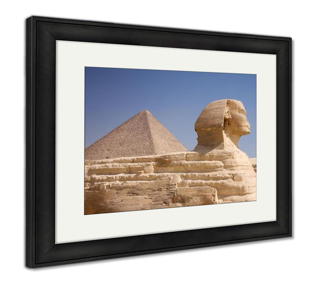 Framed Print, Great Pyramid And Sphinx Gizegypt - ultrawallart.com
