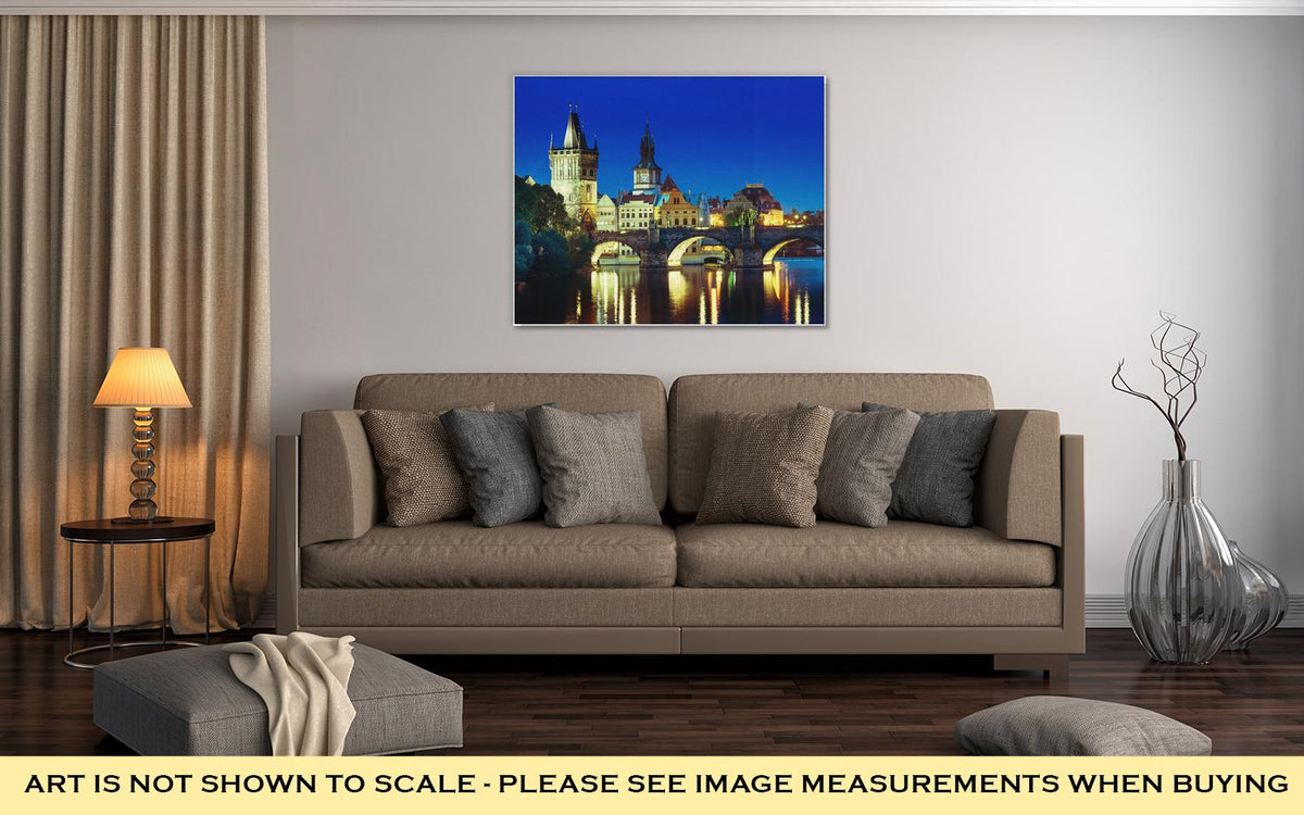 Gallery Wrapped Canvas, Charles Bridge In Sunset Time Prague Czech Republic - ultrawallart.com