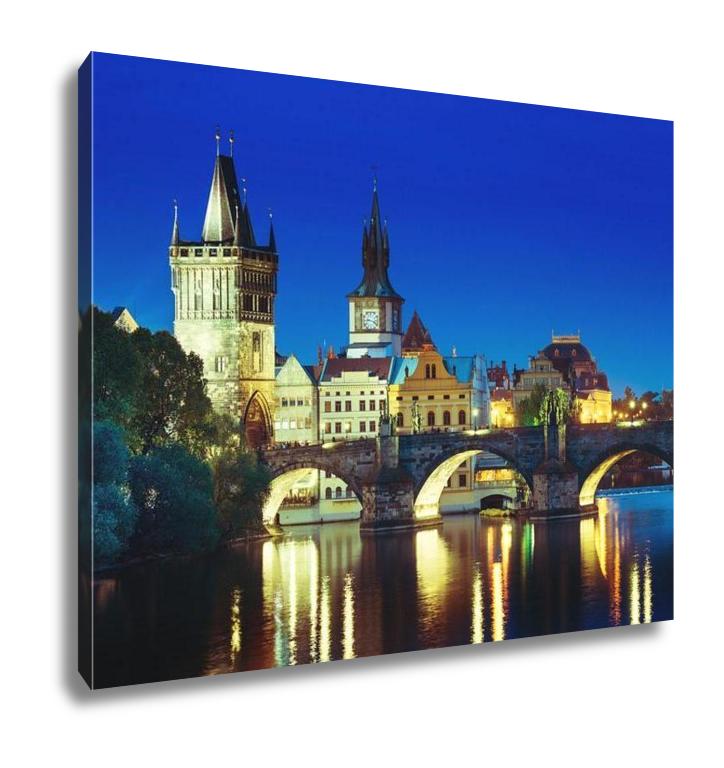 Gallery Wrapped Canvas, Charles Bridge In Sunset Time Prague Czech Republic - ultrawallart.com