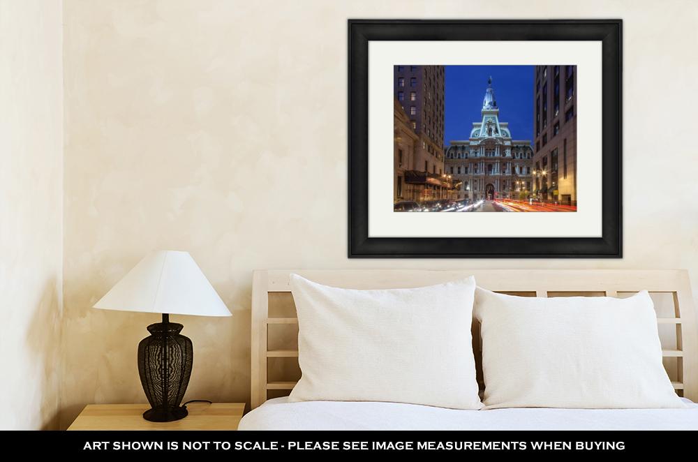 Framed Print, City Hall At Night In Philadelphia, Pennsylvania - ultrawallart.com