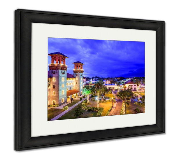 Framed Print, St Augustine Florida USA Townscape Over Alcazar Courtyard - ultrawallart.com