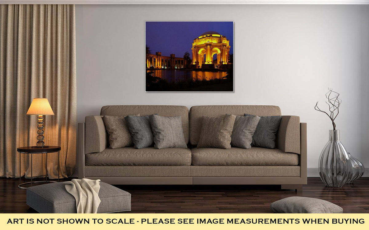 Gallery Wrapped Canvas, San Franciscos Palace Of Fine Arts At Night - ultrawallart.com