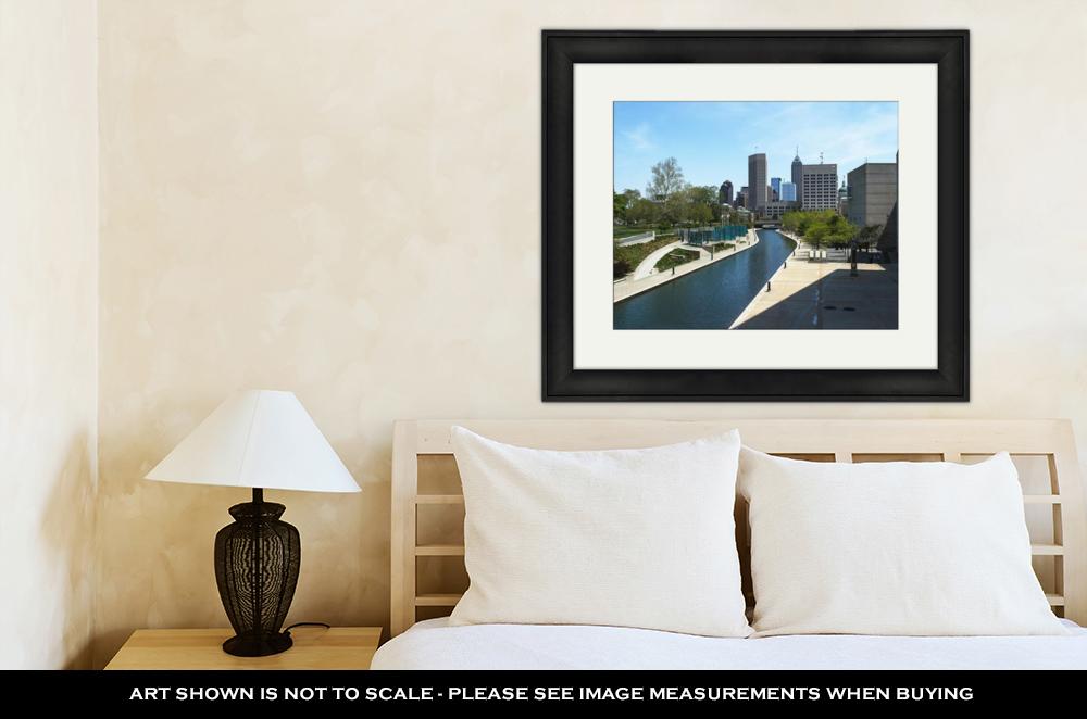 Framed Print, Water Canal In Downtown Indianapolis Indiana - ultrawallart.com