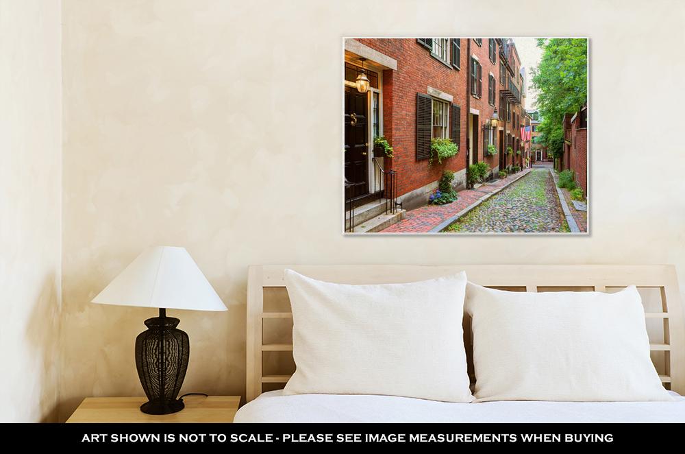 Gallery Wrapped Canvas, Acorn Street Beacon Hill Cobblestone Boston In Massachusetts USA - ultrawallart.com