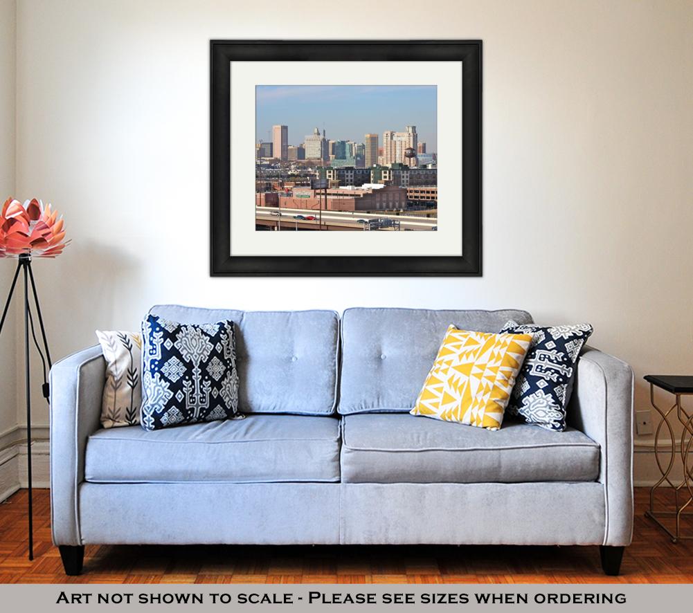 Framed Print, Baltimore City Skyline - ultrawallart.com
