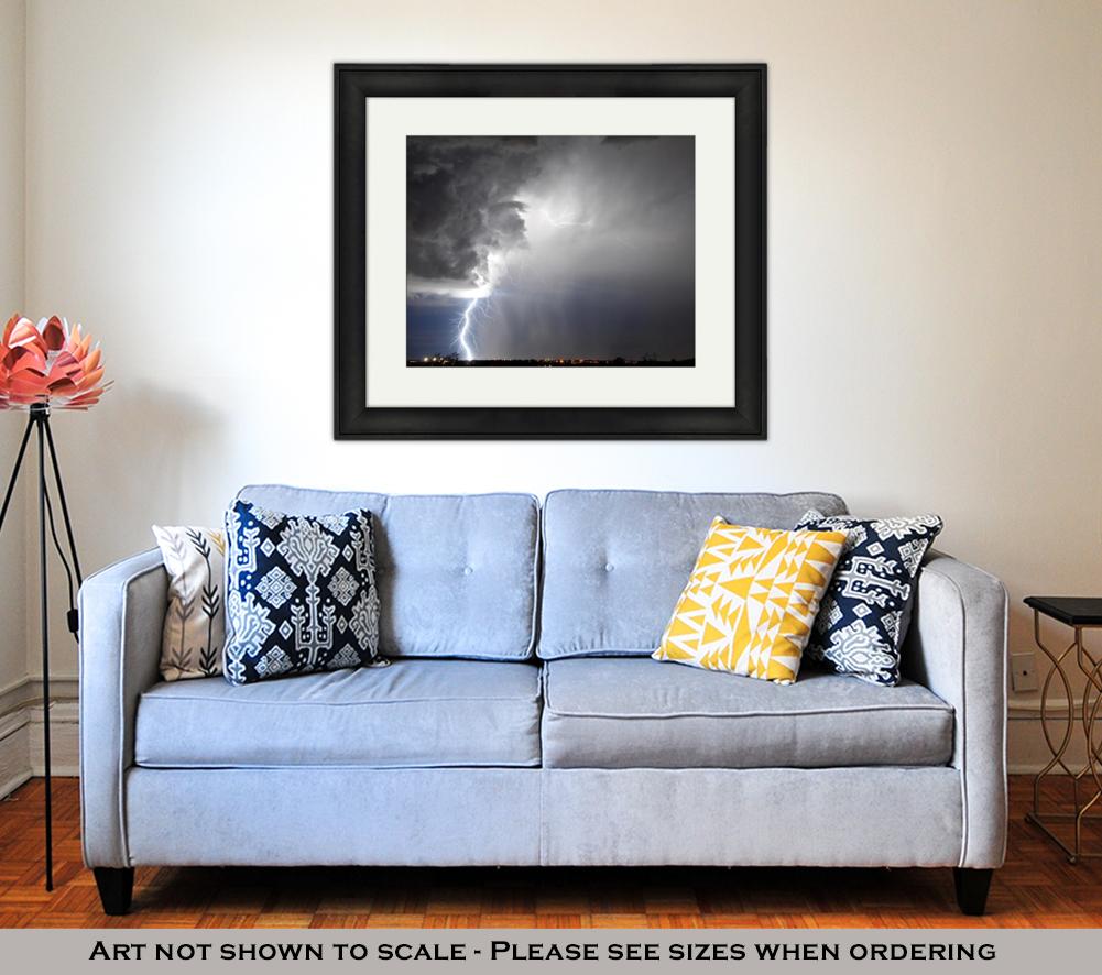 Framed Print, Tucson Lightning - ultrawallart.com