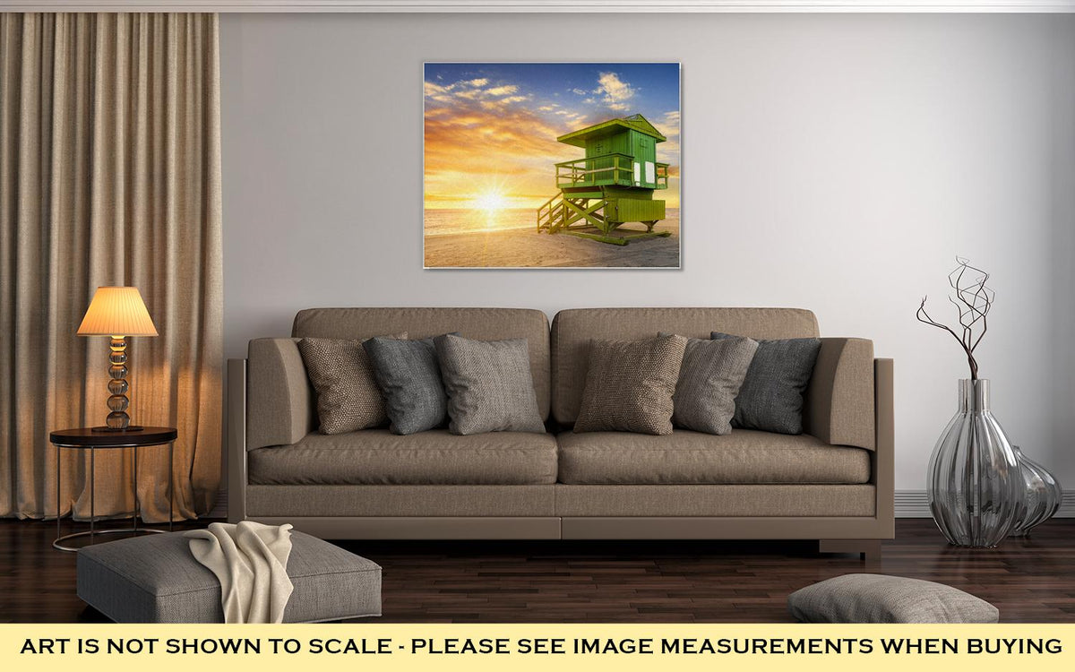 Gallery Wrapped Canvas, Miami South Beach At Sunrise Floridusa - ultrawallart.com