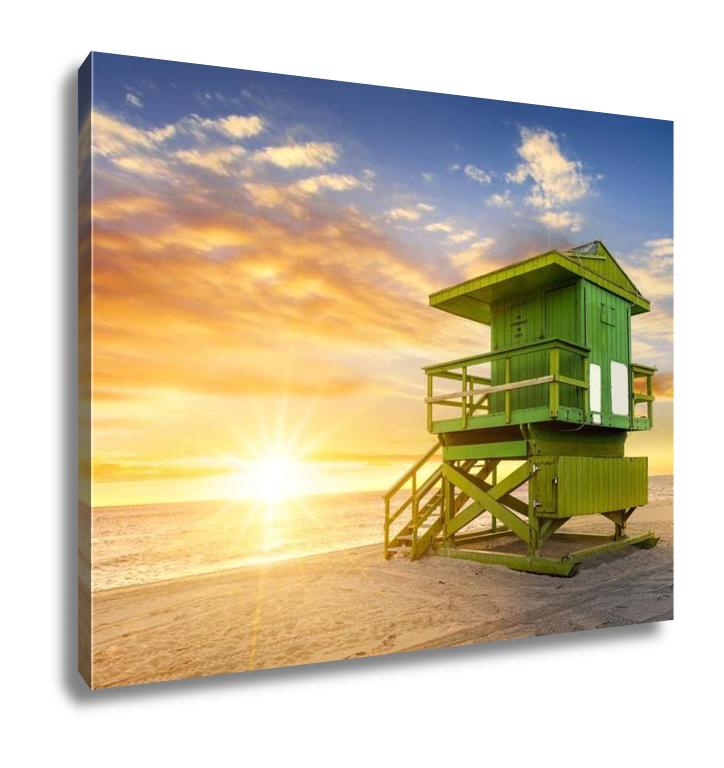 Gallery Wrapped Canvas, Miami South Beach At Sunrise Floridusa - ultrawallart.com