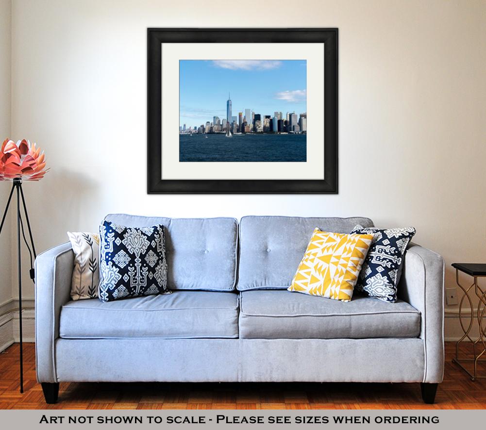 Framed Print, New York City Manhattan Skyline One World Trade Center Tower - ultrawallart.com