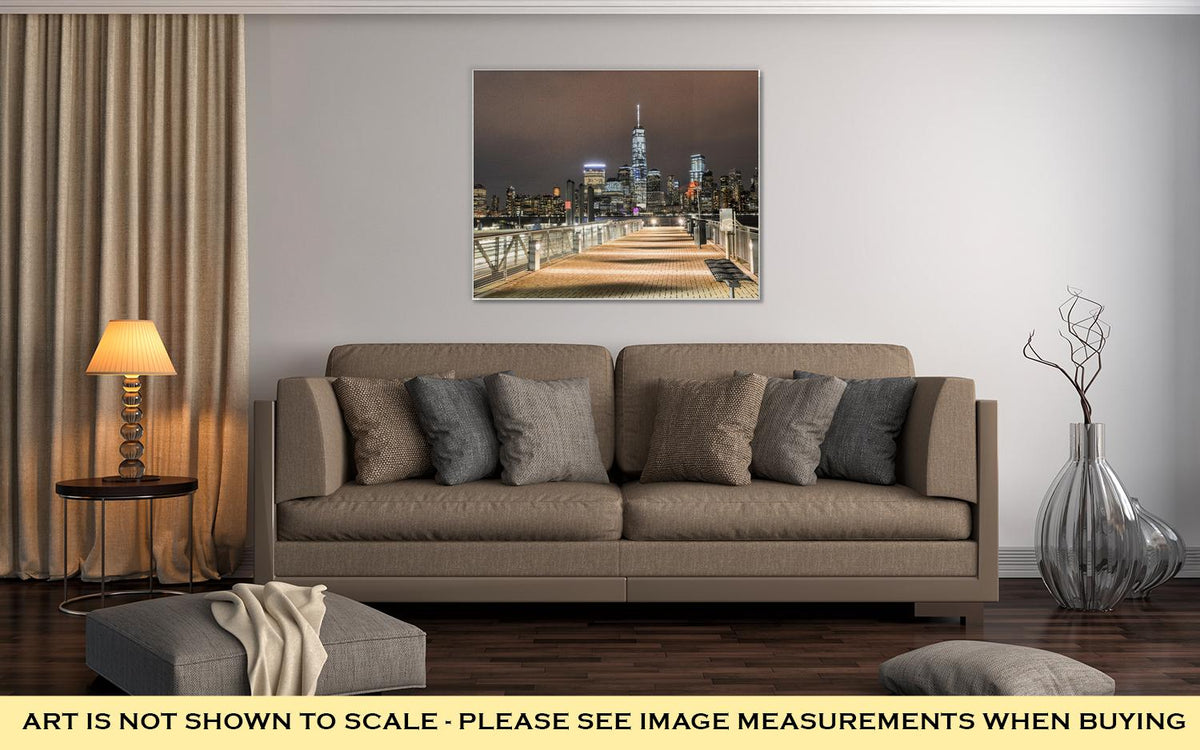 Gallery Wrapped Canvas, Freedom Tower New York City Skyline From New Jersey - ultrawallart.com