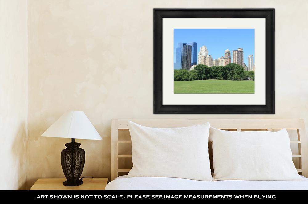 Framed Print, Central Park And Manhattan Skyline At Spring Time New York City - ultrawallart.com