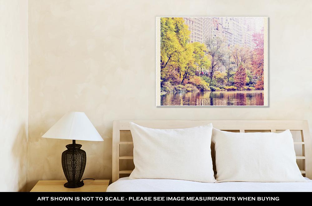 Gallery Wrapped Canvas, Central Park Autumn Manhattan Skyscrapers Instagram Effect Filter - ultrawallart.com