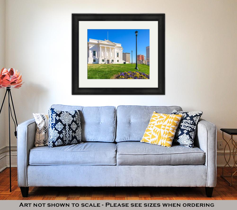 Framed Print, Capitol Building Virginistate Capitol In Richmond Virginius - ultrawallart.com