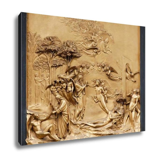 Gallery Wrapped Canvas, Adam And Eve By Ghiberti Detail Of The Panel On The Doors Gates Of Paradise Of - ultrawallart.com