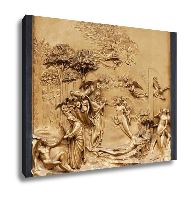 Gallery Wrapped Canvas, Adam And Eve By Ghiberti Detail Of The Panel On The Doors Gates Of Paradise Of - ultrawallart.com