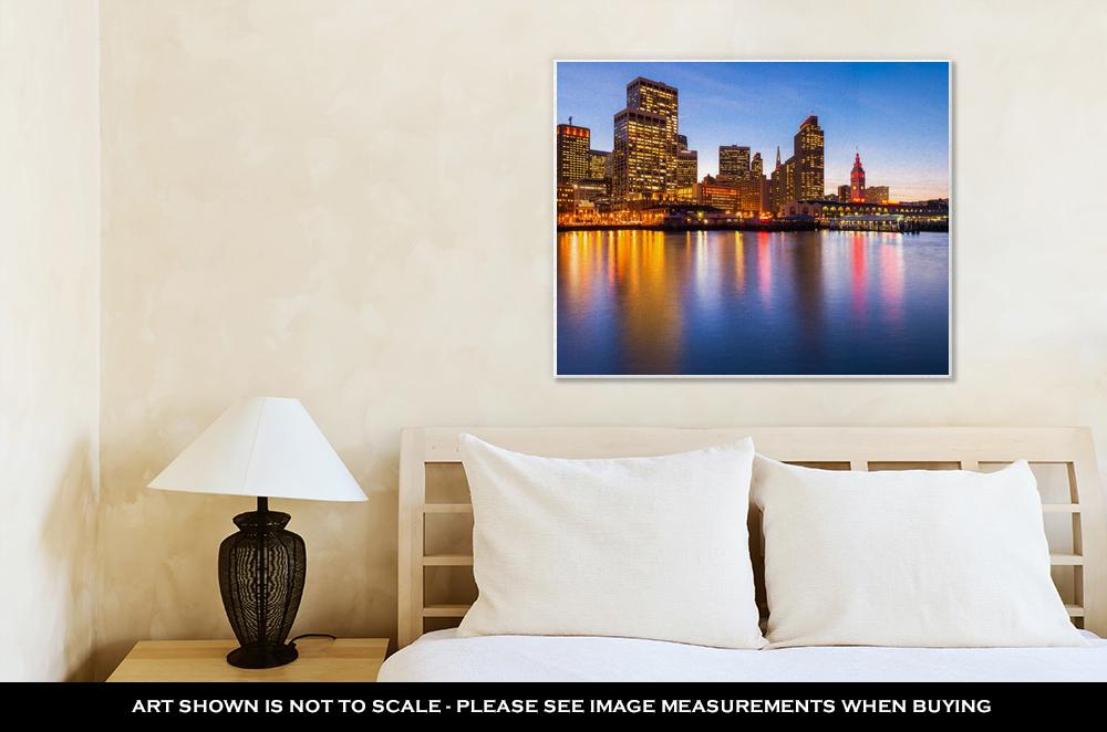 Gallery Wrapped Canvas, San Francisco In Red And Gold - ultrawallart.com