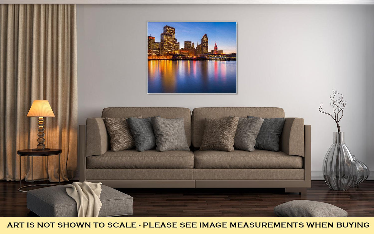 Gallery Wrapped Canvas, San Francisco In Red And Gold - ultrawallart.com