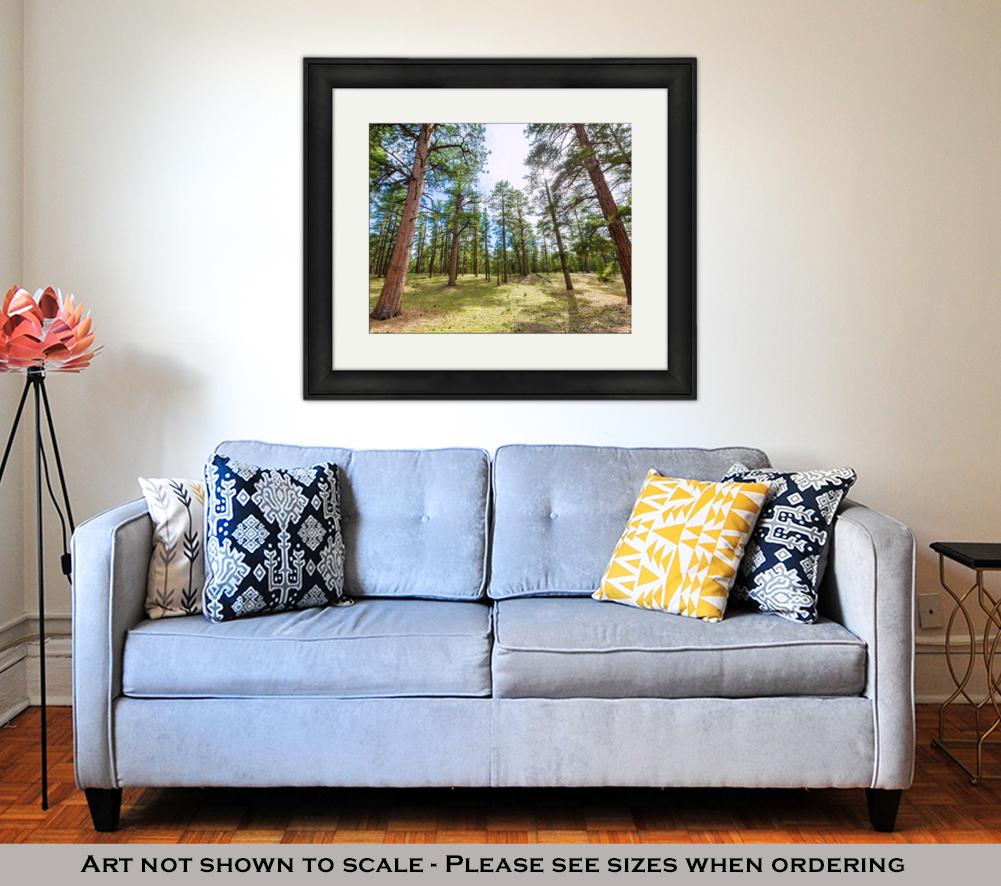 Framed Print, Pine Tree Forest In Grand Canyon Arizona - ultrawallart.com