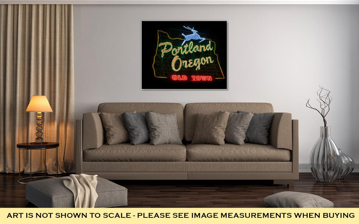 Gallery Wrapped Canvas, Historic Portland Oregon Old Town Sign - ultrawallart.com