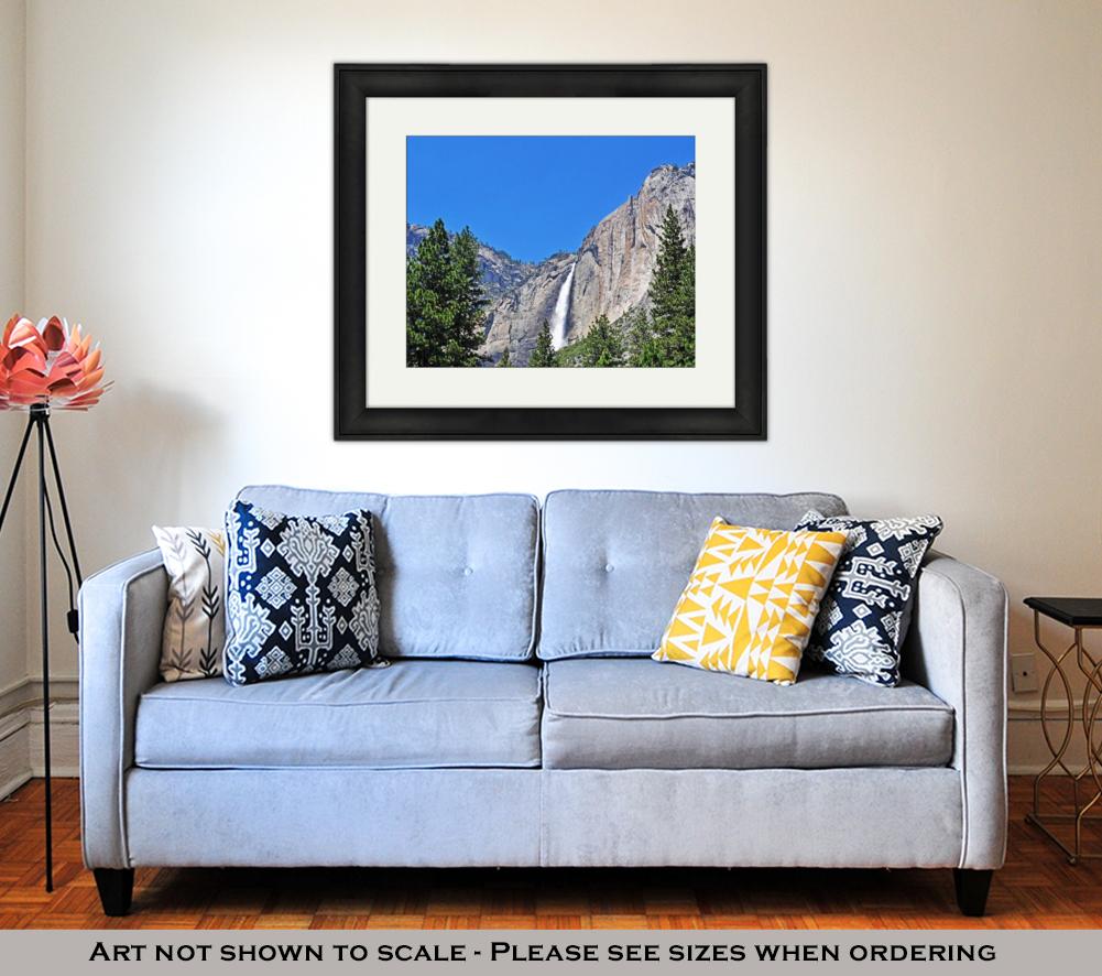 Framed Print, California View Of Yosemite Falls In Yosemite National Park - ultrawallart.com