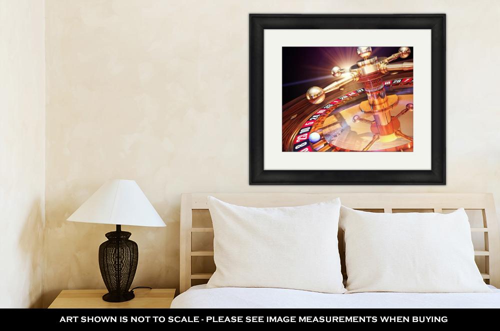 Framed Print, Las Vegas High Resolution 3d Rendering Of Roulette - ultrawallart.com