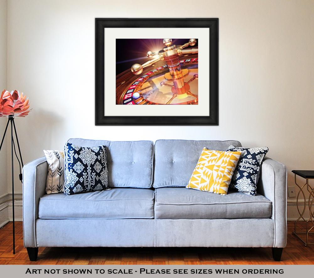 Framed Print, Las Vegas High Resolution 3d Rendering Of Roulette - ultrawallart.com