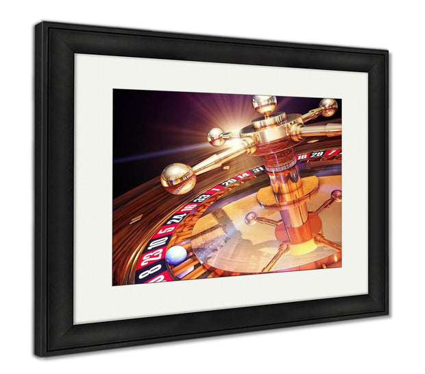 Framed Print, Las Vegas High Resolution 3d Rendering Of Roulette - ultrawallart.com