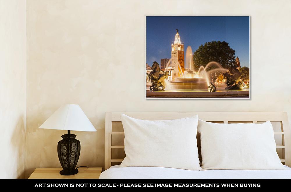 Gallery Wrapped Canvas, Kansas City Missouri Fountain At Country Club Plaza - ultrawallart.com