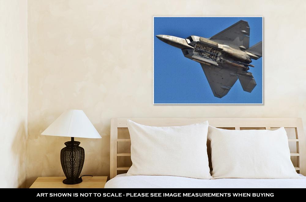 Gallery Wrapped Canvas, F22 Raptor With Weapons Bay Deployed - ultrawallart.com
