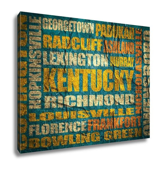 Gallery Wrapped Canvas, Kentucky State Cities List - ultrawallart.com