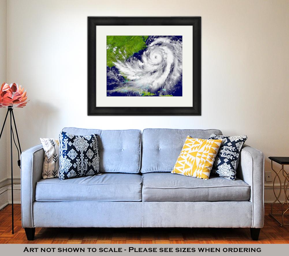 Framed Print, Hurricane Over Florida And Cuba - ultrawallart.com