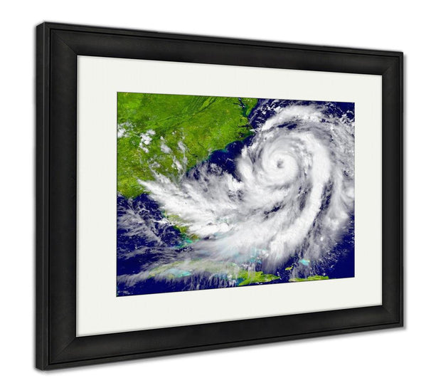 Framed Print, Hurricane Over Florida And Cuba - ultrawallart.com