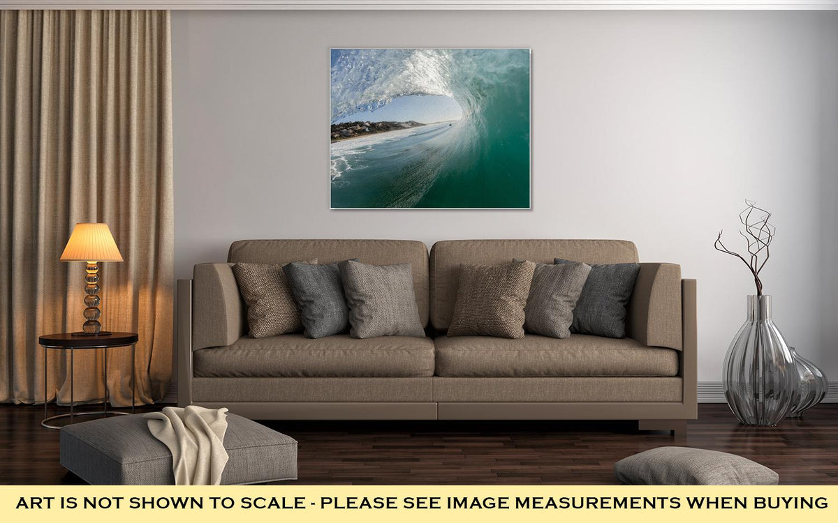 Gallery Wrapped Canvas, Ocean Wave Blue Hollow - ultrawallart.com