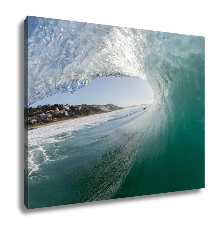 Gallery Wrapped Canvas, Ocean Wave Blue Hollow - ultrawallart.com