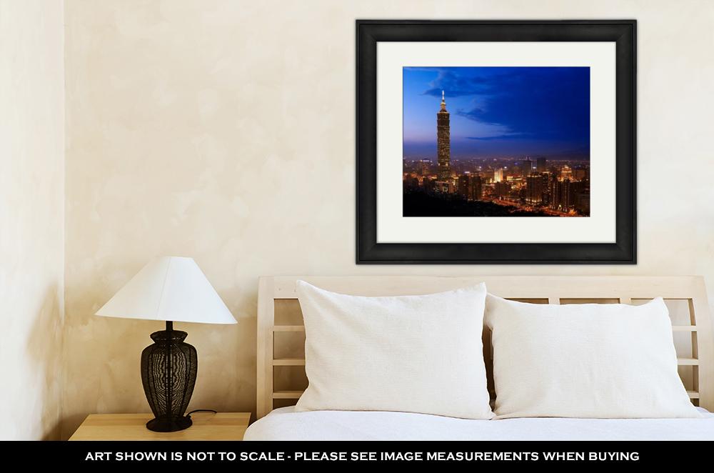 Framed Print, Golden Taipei 101 - ultrawallart.com