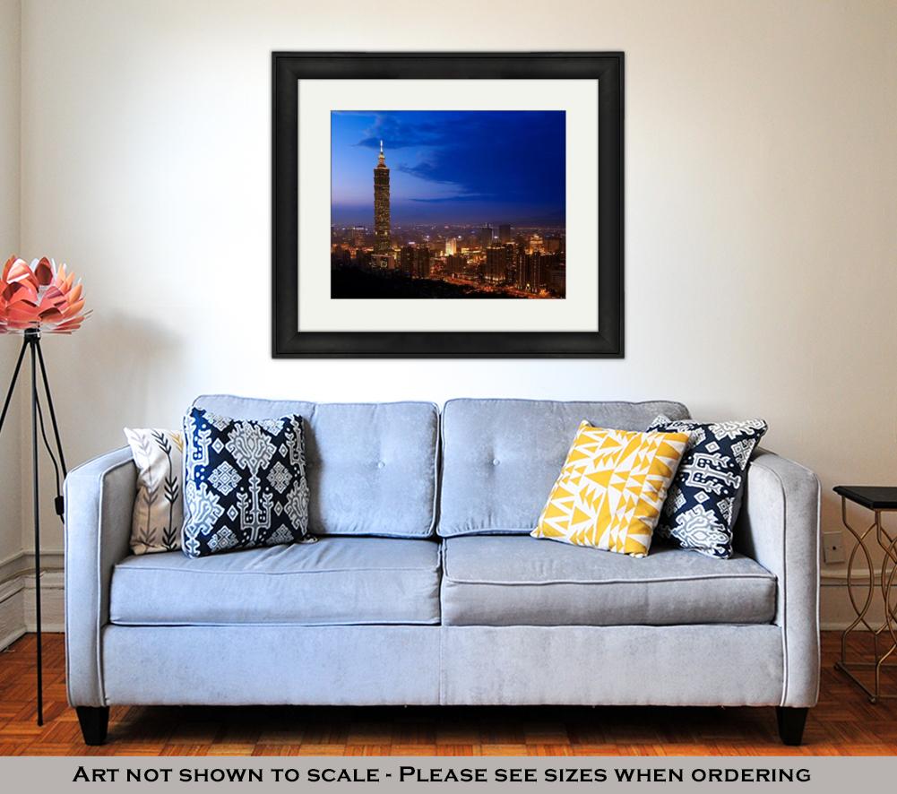 Framed Print, Golden Taipei 101 - ultrawallart.com