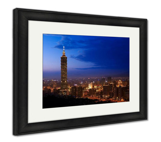 Framed Print, Golden Taipei 101 - ultrawallart.com