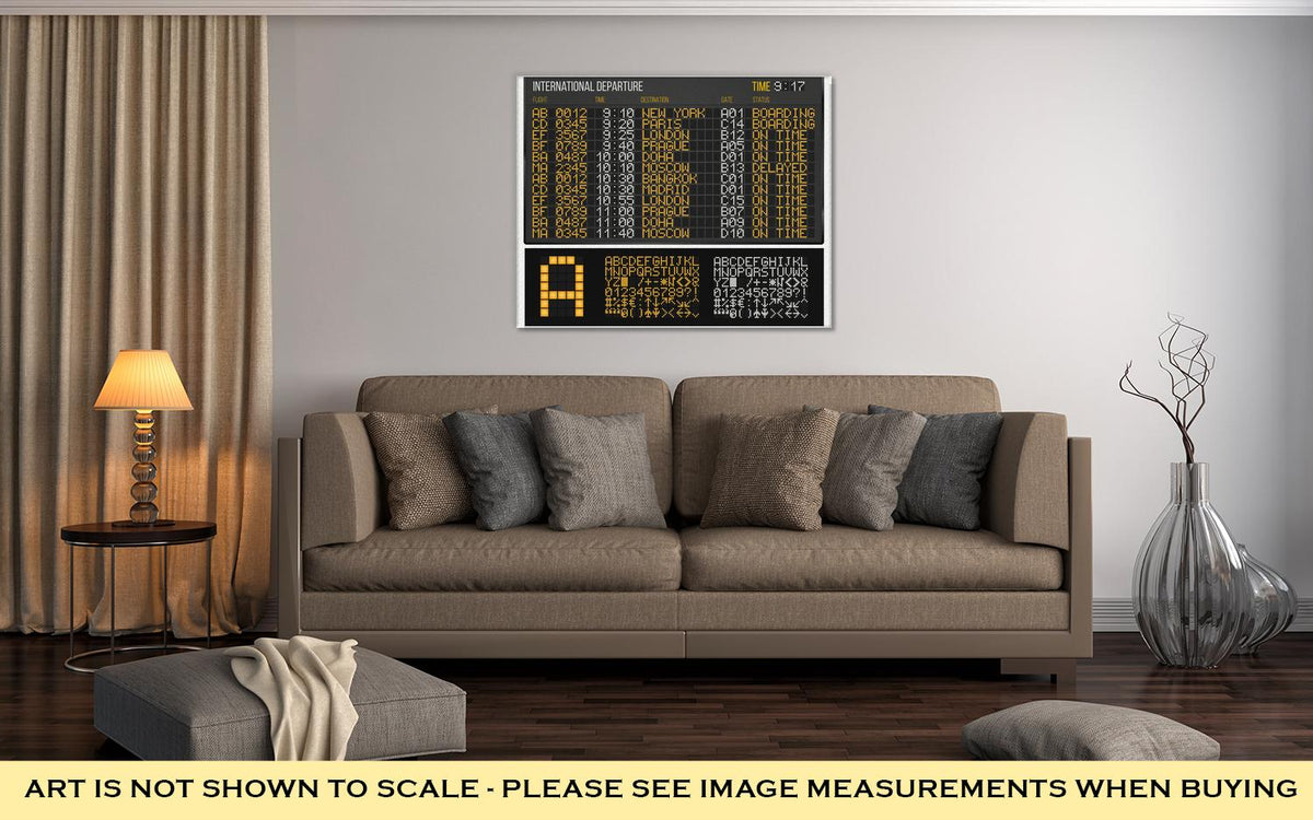 Gallery Wrapped Canvas, Airport Board - ultrawallart.com