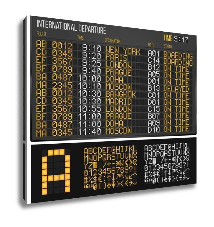 Gallery Wrapped Canvas, Airport Board - ultrawallart.com