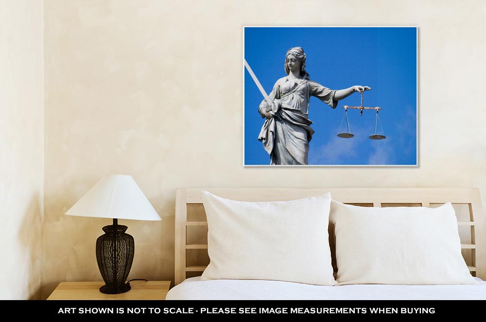 Gallery Wrapped Canvas, Statue Of Lady Justice At Dublin Castle In Dublin Ireland - ultrawallart.com