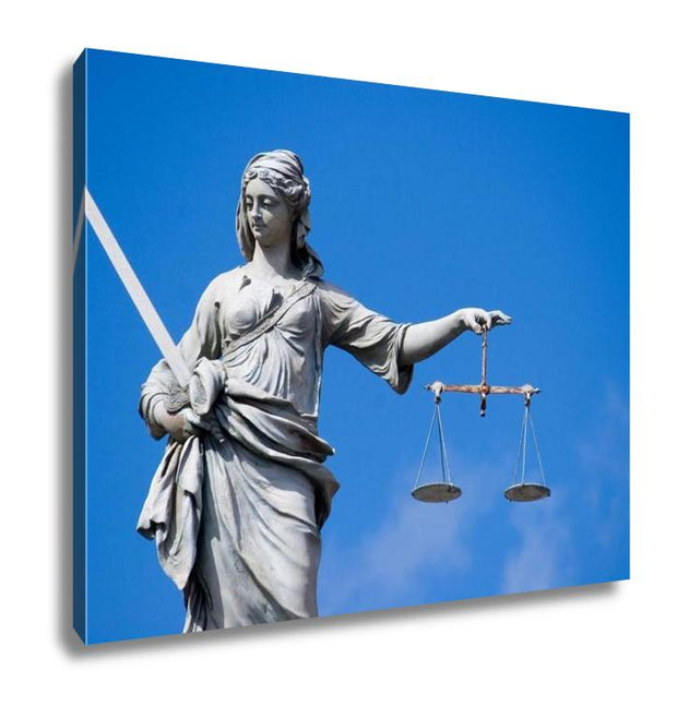 Gallery Wrapped Canvas, Statue Of Lady Justice At Dublin Castle In Dublin Ireland - ultrawallart.com