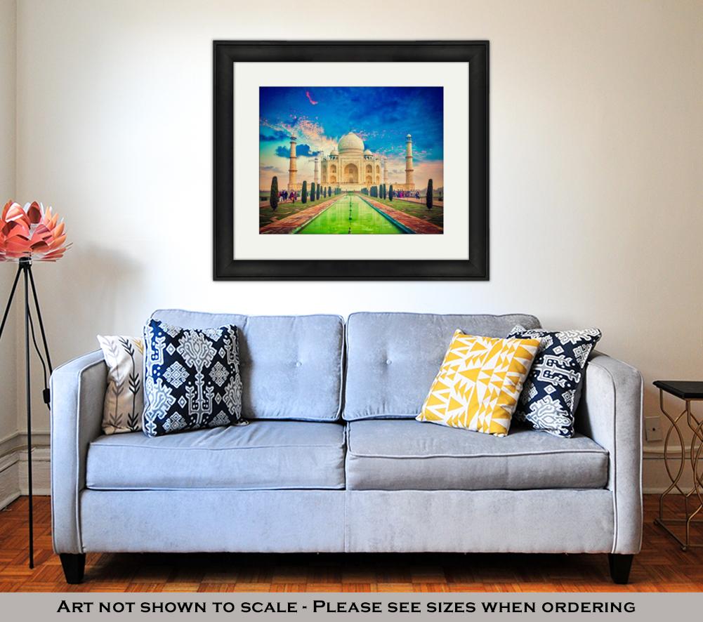 Framed Print, Taj Mahal On Sunrise Sunset Agra India - ultrawallart.com