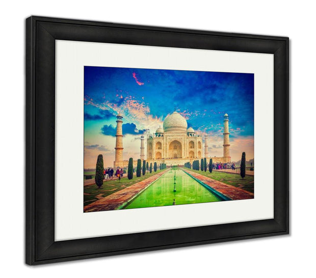 Framed Print, Taj Mahal On Sunrise Sunset Agra India - ultrawallart.com