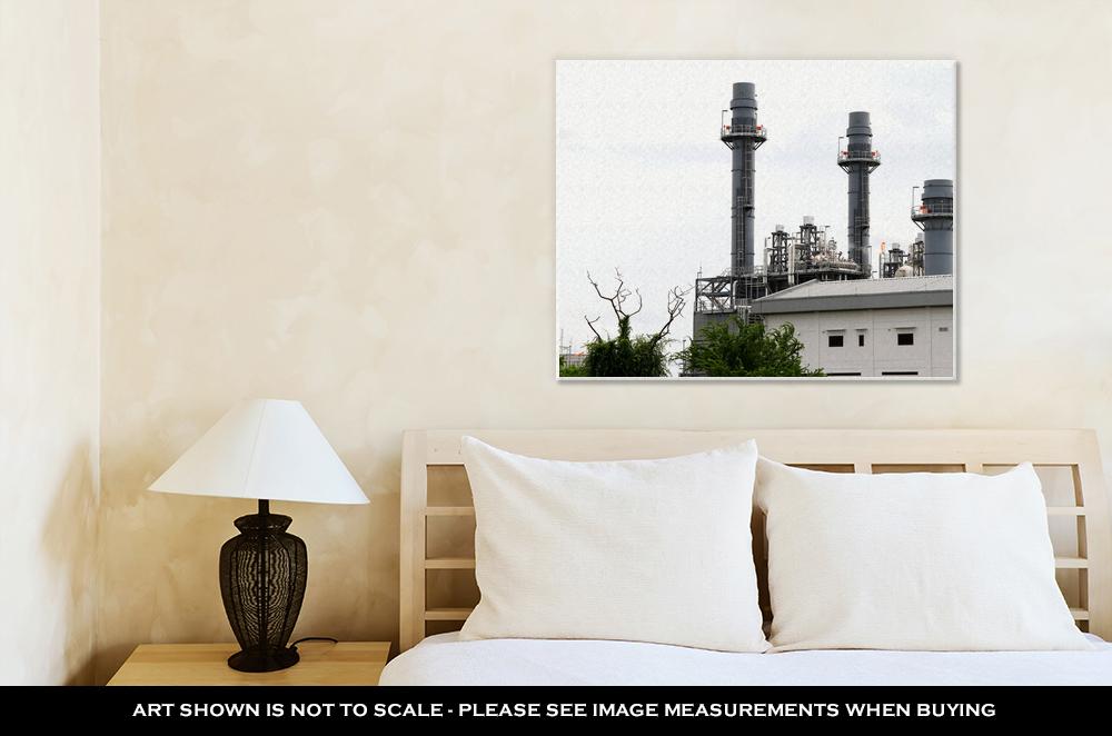 Gallery Wrapped Canvas, Power Plant In Industrial Zone - ultrawallart.com