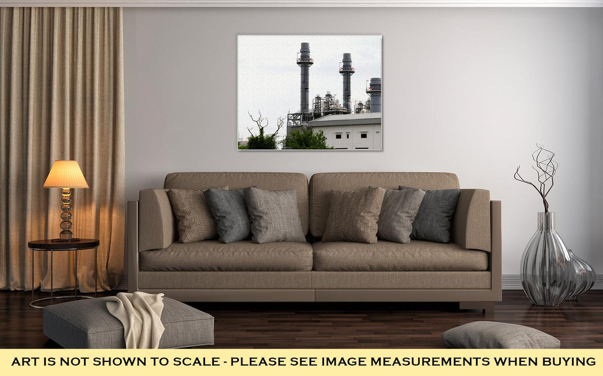Gallery Wrapped Canvas, Power Plant In Industrial Zone - ultrawallart.com