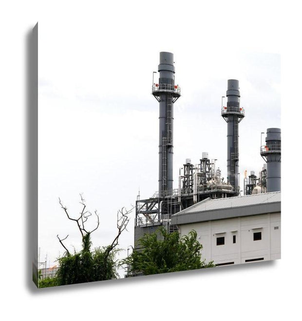 Gallery Wrapped Canvas, Power Plant In Industrial Zone - ultrawallart.com