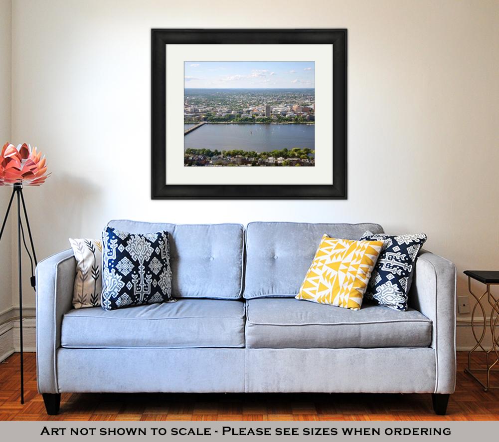 Framed Print, Mit Campus On Charles River Bank Boston - ultrawallart.com